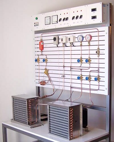 Tablero p/trabajo experimental sobre Ciclos de Refrigeración REF 11