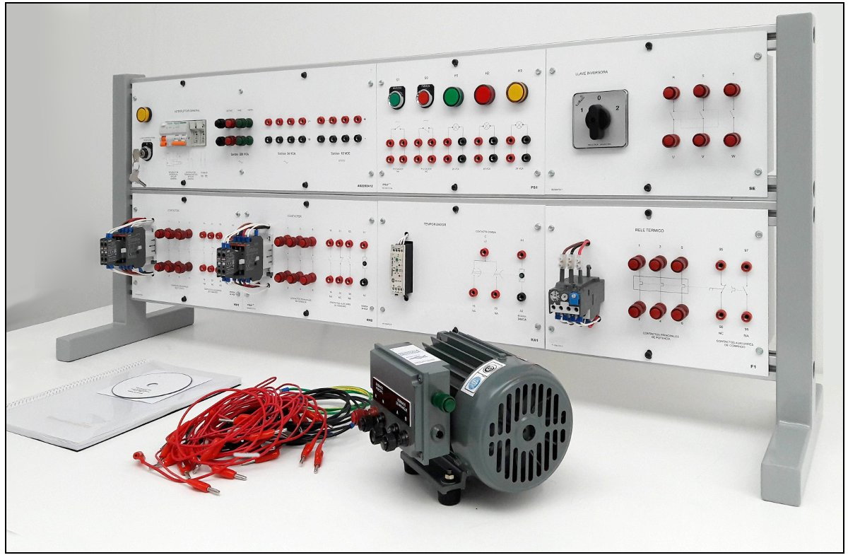 Tablero de sobremesa para la práctica experimental intermedia con Motores Monofásicos EMEC 13 TM8