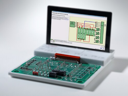 Placa p/prácticas con Corriente Trifásica (a muy baja tensión) COM3Lab 3F