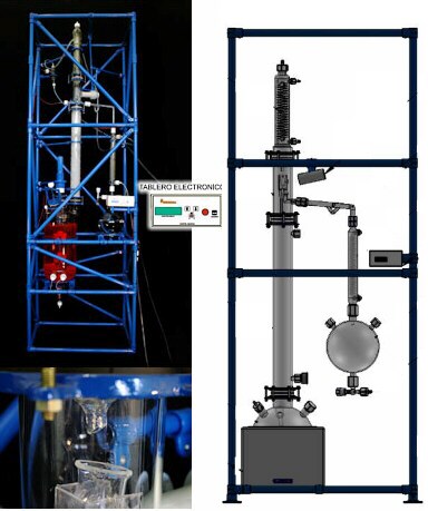 Columna de destilación fraccionada, sin agitación, con manta calefactora, 22 litros CDF-22