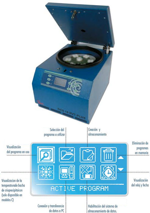 Centrífuga de mesa, controlada por microprocesador DCS-16 RVT Plus