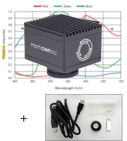 Conjunto p/Videomicroscopía Digital de Alta Resolución 12 MP MotiCAM S12