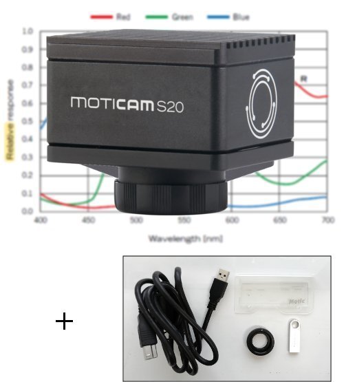 Conjunto p/Videomicroscopía Digital de Muy Alta Resolución 20 MP MotiCAM S20