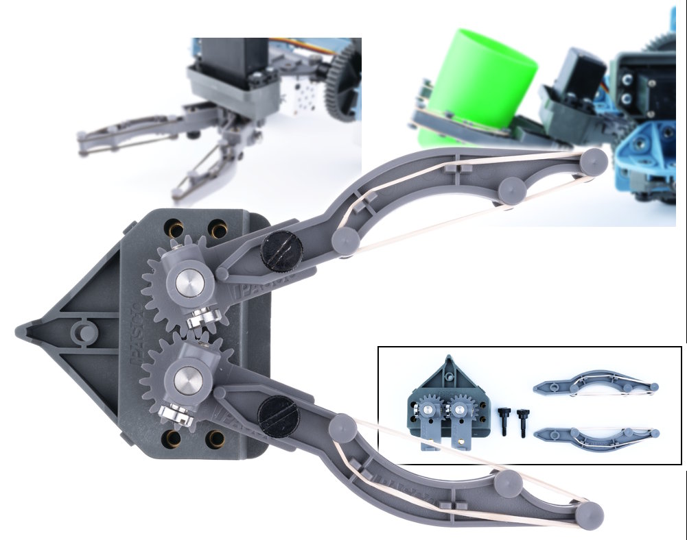 Gripper (mano con dedos) para robots armados con elementos del sistema de estructuras ME-7025