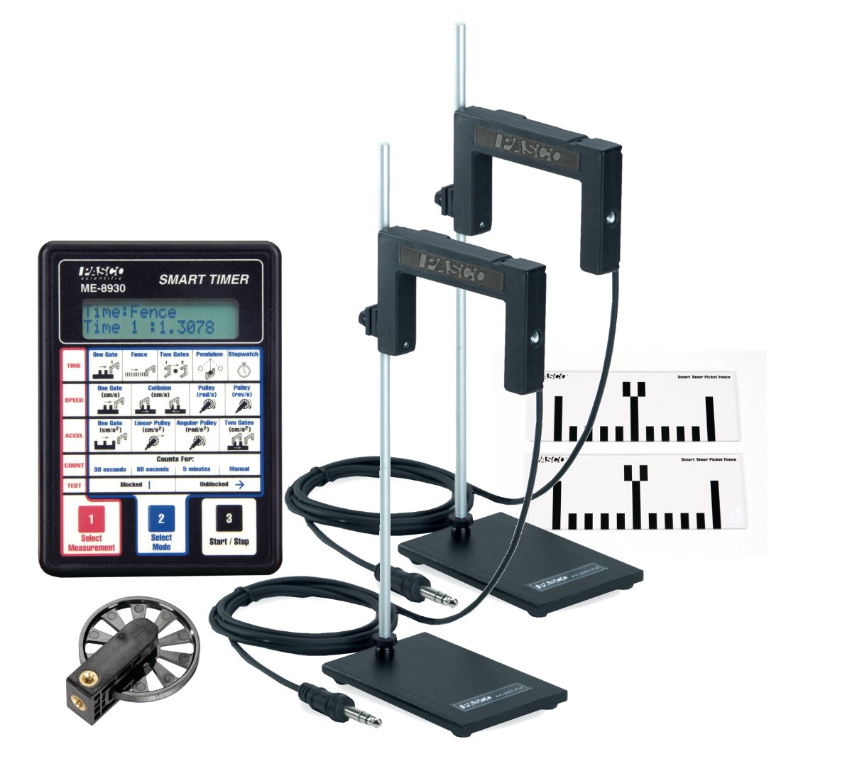 Timer microprocesado c/2 barreras IR, polea y par de vallas serigrafiadas ME-8932