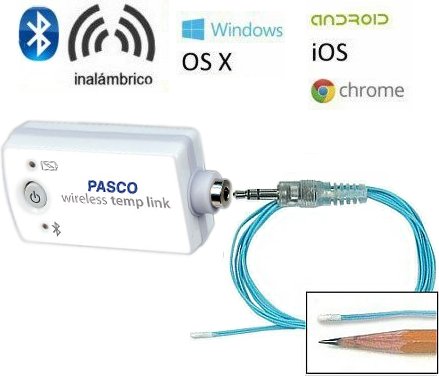 Enlace inalámbrico para sondas de temperatura con termistor de Pasco PS-3222