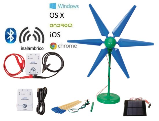 Conjunto básico para el estudio de Energías Renovables, con sensores PS-7612