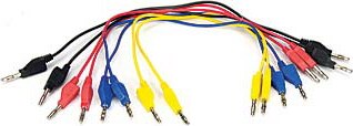 Juego de 8 cables de 30 cm rematados en fichas banana macho de 4mm SE-7123