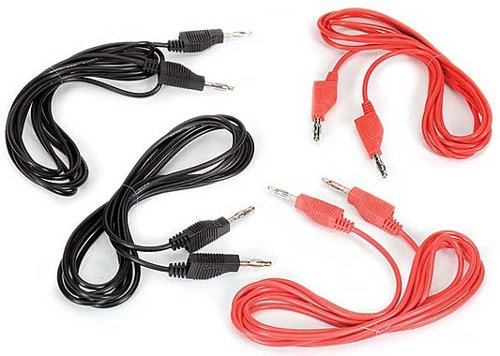 Juego de cables de 2 m con fichas banana apilables SE-9415A